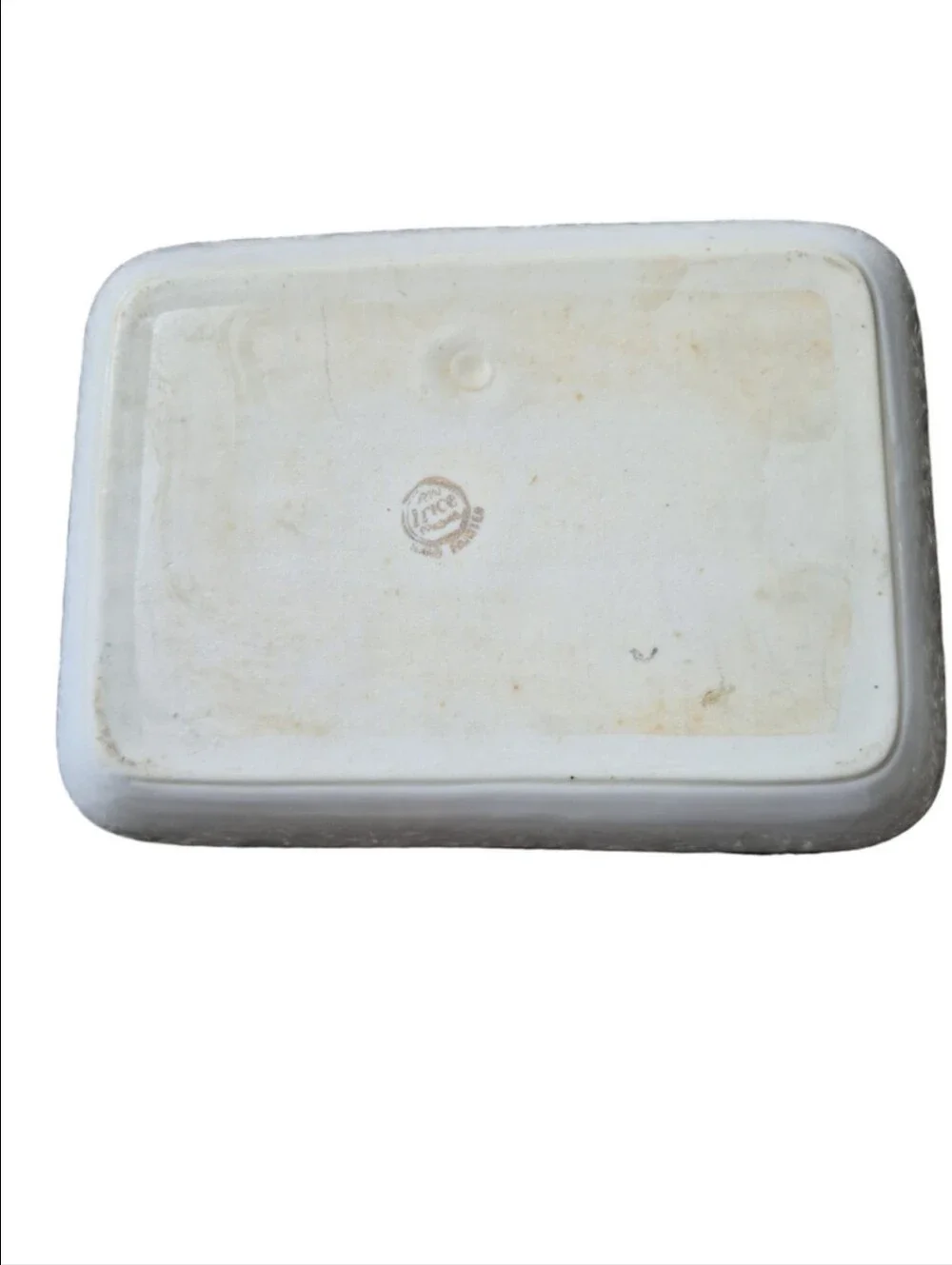 Floral I.W. Rice Company Pink Rose Gold-Accented Porcelain Dresser Tray
